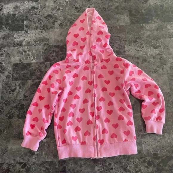 FEDPOP Girls Zip-Up Hoodie Sweatshirts Toddler Heart Jacket Long Sleeve 2T - Picture 1 of 16